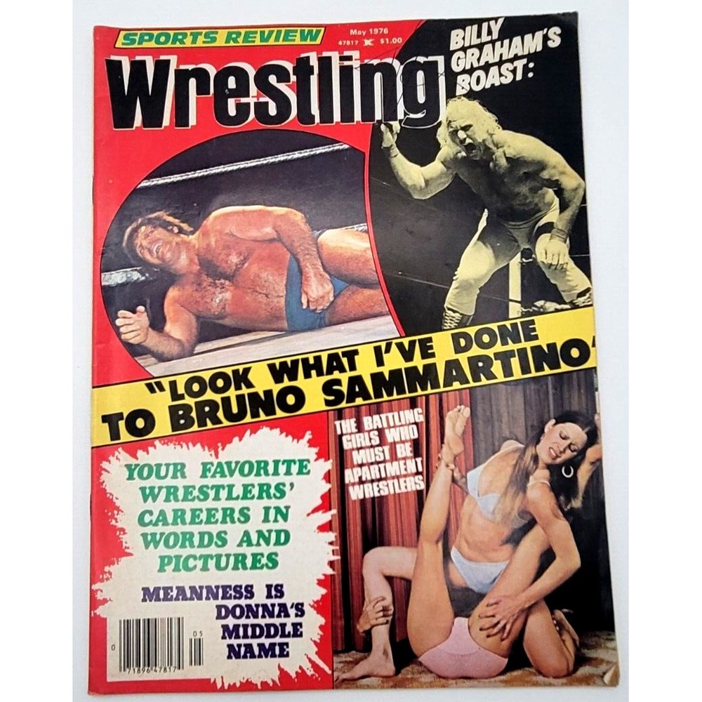 SPORTS REVIEW WRESTLING MAY 1976 WOMEN‎ APARTMENT WRESTLING BRUNO SAMMARTINO